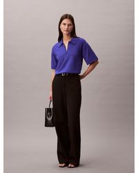 Calvin Klein - Short Sleeve Zip Polo Jumper - Lyst