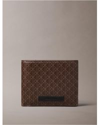 Calvin Klein - Allover Emblem Logo Bifold Wallet With Coin Pouch - Lyst