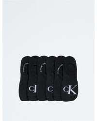 Calvin Klein - Flat Knit Monogram Logo 6-pack Liner Socks - Lyst