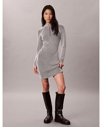Calvin Klein - Jeans Monogram Graphic Rib Mini Dress - Lyst