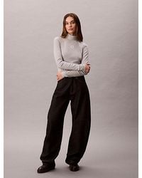 Calvin Klein - Rollkragen-Top Aus Gerippter Baumwolle - Lyst