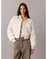 Calvin Klein - Jeans Satin Quilted Bomber Jacket - Lyst