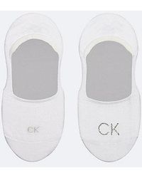Calvin Klein - 2 Pack Soft Cotton Shiny Logo Invisible Socks - Lyst