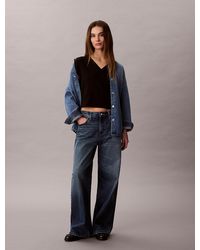 Calvin Klein - Slim Ribbed Cotton V-Neck T-Shirt - Lyst