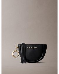 Calvin Klein - Leather Logo Mini Zip Pouch Bag Charm - Lyst