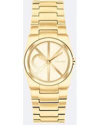 Calvin Klein - Plated Steel Monogram Watch - Lyst