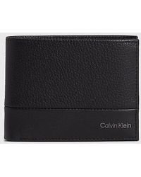 Calvin Klein - Leather Trifold Wallet - - Black - Men - One Size - Lyst