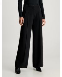 Calvin Klein - Pantalon à jambes larges en sergé doux - Lyst