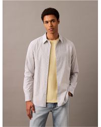 Calvin Klein - Cotton Stretch Thin Stripe Slim Button-Down Shirt - Lyst