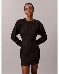 Calvin Klein - Jeans Long Sleeve Denim Mini Dress - Lyst