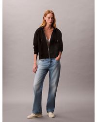 Calvin Klein - Sweat À Capuche Zippé En Tissu Éponge De Coton - Lyst
