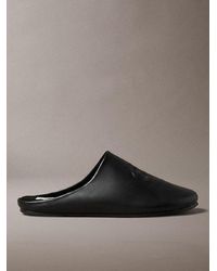 Calvin Klein - Faux Leather Signature Mule Slippers - Lyst