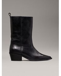 Calvin Klein - Botas cowboy de piel - Lyst