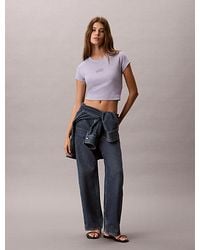 Calvin Klein - Jeans Slim Cropped Logo T-Shirt - Lyst
