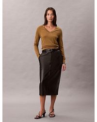Calvin Klein - Imitatieleren Midirok - Lyst