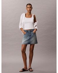 Calvin Klein - Jeans Slim Ribbed Cotton Tank Top - Lyst