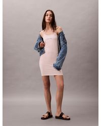 Calvin Klein - Slim Monogram Cami Dress - Lyst