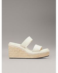 Calvin Klein - Espadrille-Wedges Aus Leder - Lyst