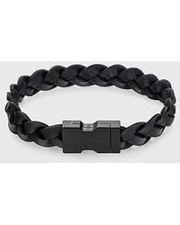 Calvin Klein - Braided Leather Bracelet - Lyst