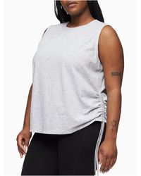 Calvin Klein - Plus Size Performance Ruched Side Tank Top - Lyst