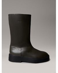 Calvin Klein - Jeans Leather Stacked Heel Boots - Lyst