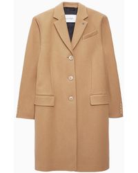 Calvin Klein Abrigo cl�sico de lana y cashmere - Neutro