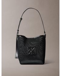 Calvin Klein - Mesh Emblem Logo Bucket Bag With Pouch - Lyst