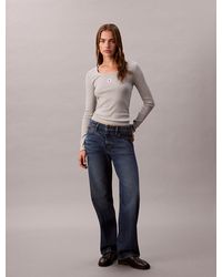 Calvin Klein - Top A Manica Lunga - Lyst