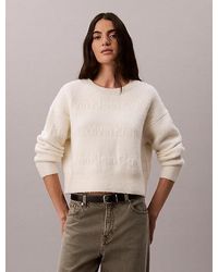 Calvin Klein - Jeans Cotton Wool Textured Logo Jumper - Lyst