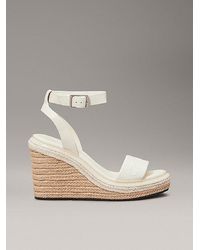 Calvin Klein - Espadrille-Wedges Aus Leder - Lyst
