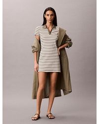 Calvin Klein - Jeans Monologo Rib Stripe Mini Dress - Lyst