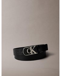 Calvin Klein - Full Grain Leather Logo Belt - Lyst