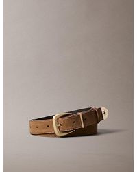 Calvin Klein - Suede Leather Tapered Hardware Belt - Lyst