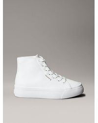 Calvin Klein - High Top Sneakers Mit Plateausohle Aus Leder - Lyst
