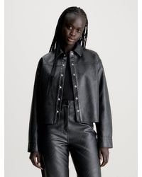 Calvin Klein - Relaxed Faux Leather Shirt - Lyst