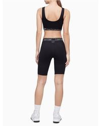 Calvin Klein Cotton Performance Logo High-waist Bike Shorts in Black - Lyst