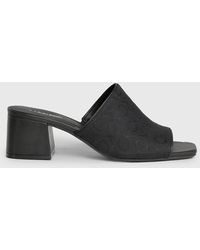 Calvin Klein - Logo Jacquard Heeled Sandals - Lyst