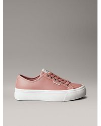 Calvin Klein - Leather Comfort Platform Trainers - Lyst