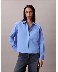 Calvin Klein - Calvin Klein Cotton Poplin Boxy Button-Down Shirt - Lyst