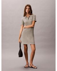 Calvin Klein - Jeans Ribbed Knit Flared Mini Dress - Lyst