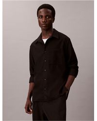 Calvin Klein - Wool Blend Relaxed Button-Down Shirt - Lyst