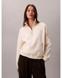 Calvin Klein - Polar Fleece Zip Neck Sweatshirt - Lyst