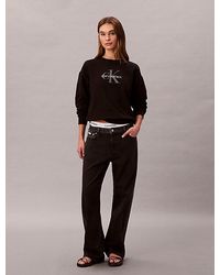 Calvin Klein - Jeans Monologo French Terry Relaxed Sweatshirt - Lyst