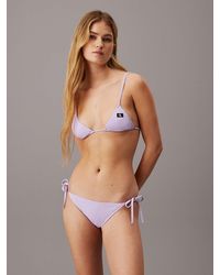 Calvin Klein - Triangle Bikini Top - Ck Monogram Texture - Lyst