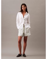 Calvin Klein - Casual Linen Blend Pull-on Shorts - Lyst