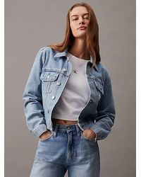 Calvin Klein - Cropped Jeansjacke im Neunzigerjahre-Look - Lyst
