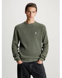 Calvin Klein - Jersey de canalé de algodón con insignia - Lyst