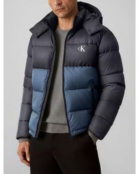 Calvin Klein - Colour Block Nylon Puffer Jacket - Lyst