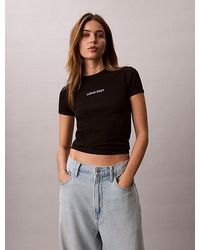 Calvin Klein - Jeans Ribbed Embroidered Logo T-Shirt - Lyst
