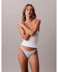 Calvin Klein - Dipped String Thong Icon Logo - Lyst